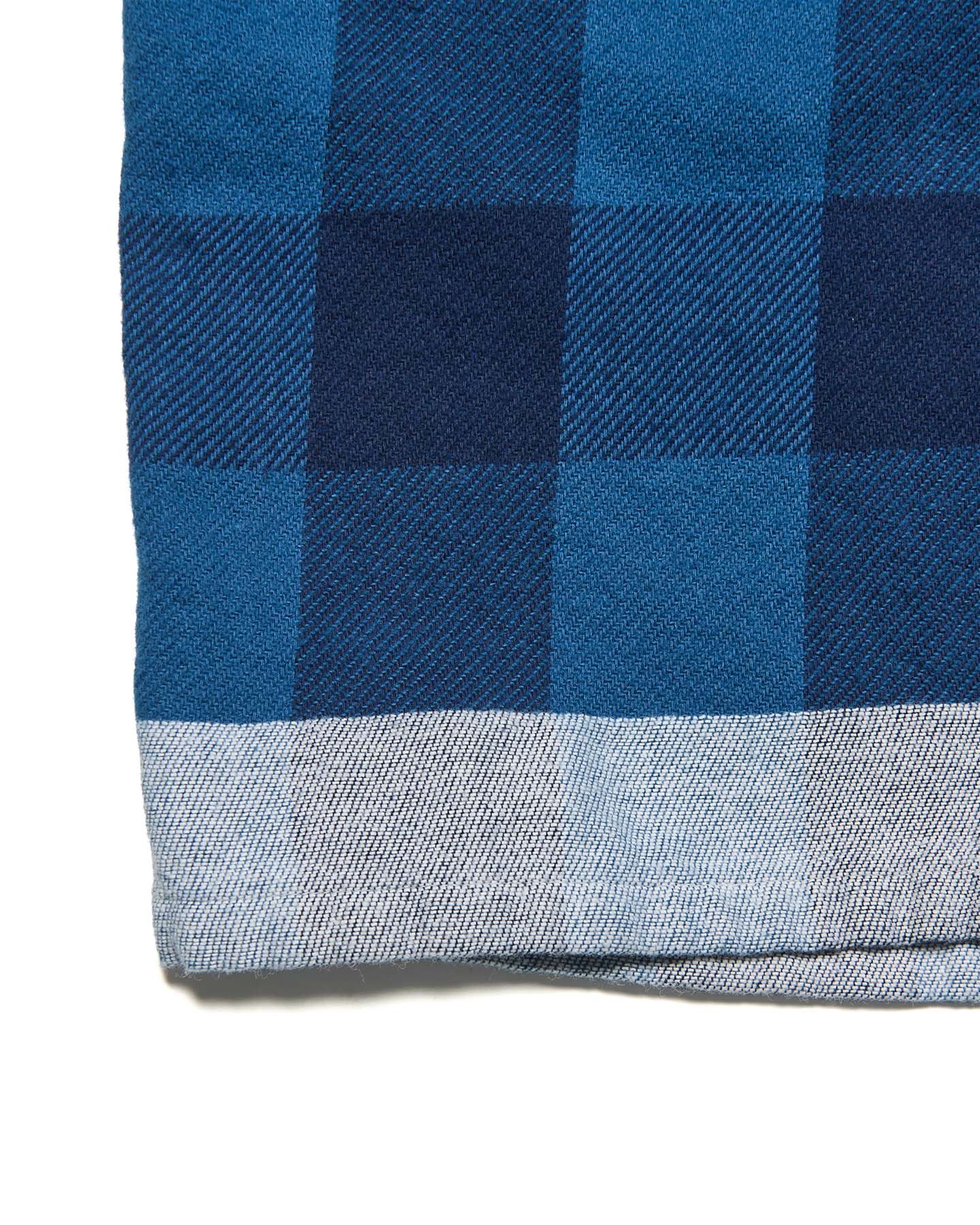 uniform experiment / LINE FLANNEL CHECK EASY PANTS (BLUE) 裾